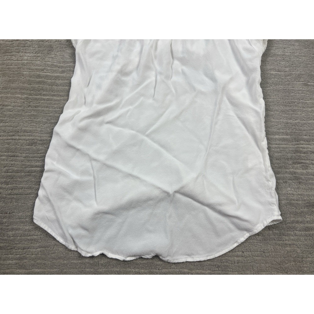Daniel Rainn Top Womens Medium White Short Sleeve Lace Accent‎ Rayon - Picture 8 of 12
